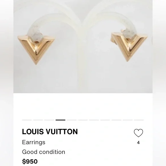 SOLD Louis Vuitton Essential “V” Earrings - Picture 11 of 11